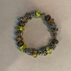 Chamilia 8 inch Silver Charm Bracelet with 23 charms